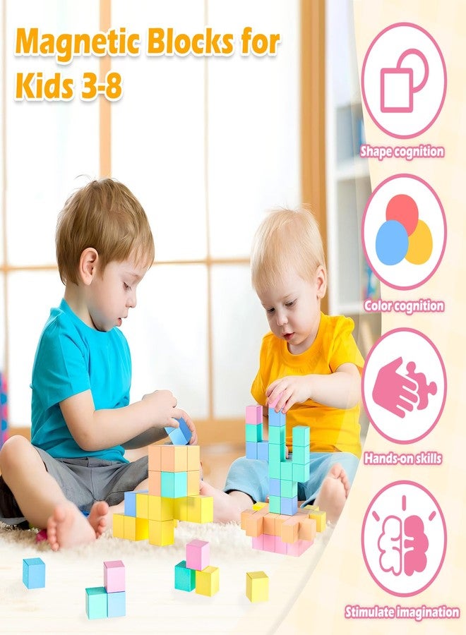 Doloowee 50 PCS Magnetic Blocks, Magnetic Building Cubes Macaron Magnetic Building Blocks for Kids Ages 4-8, STEM Preschool Toys Montessori Sensory Magnet Toys for 3 4 5 6 Years Old Boys Girls - Image 4